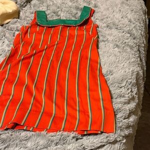 Vintage strip dress with collar